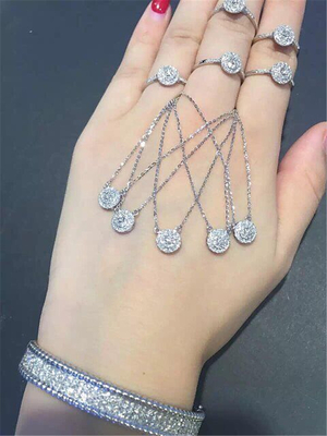  diamonds of necklace-ring 18kt gold  with yellow gold or white gold or pink gold
