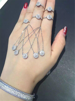  diamonds of necklace-ring 18kt gold  with yellow gold or white gold or pink gold