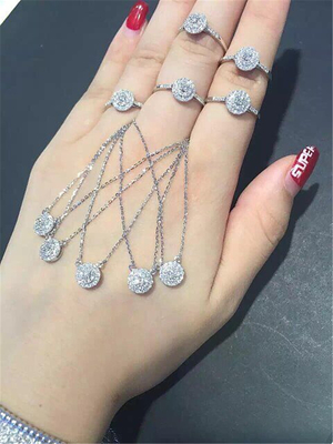 diamonds of necklace-ring 18kt gold  with yellow gold or white gold or pink gold