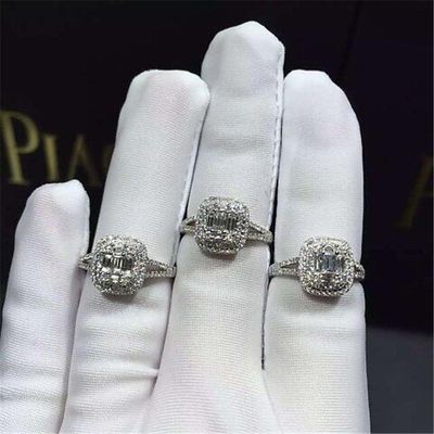  square diamonds ring 18kt gold  with yellow gold or white gold or pink gold