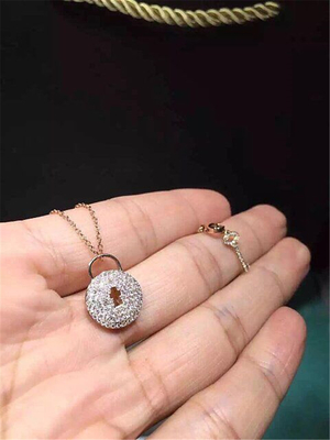   diamonds  key necklace 18kt gold  with yellow gold or white gold or pink gold