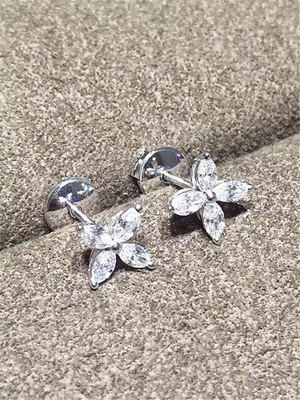   full  diamonds earring 18kt  gold  with white gold or yellow gold or pink gold