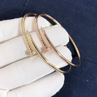 Elegant Car Tier 18k Gold Juste Un Clou Bracelet Small Model Natural Diamonds