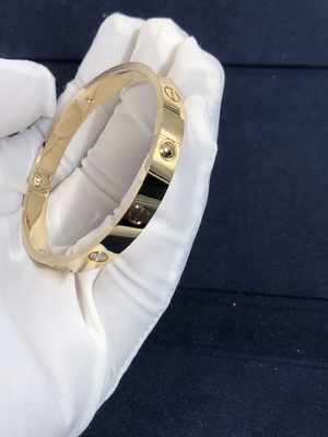 High-End High Quality Elegant Amazing  Car Tier 18k LOVE Bracelet 4 Diamonds