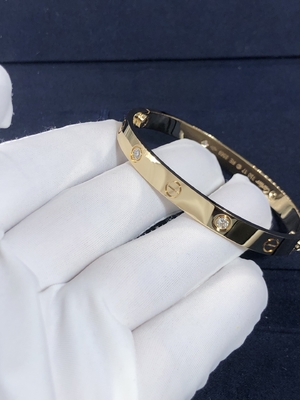 High-End High Quality Elegant Amazing  Car Tier 18k LOVE Bracelet 4 Diamonds