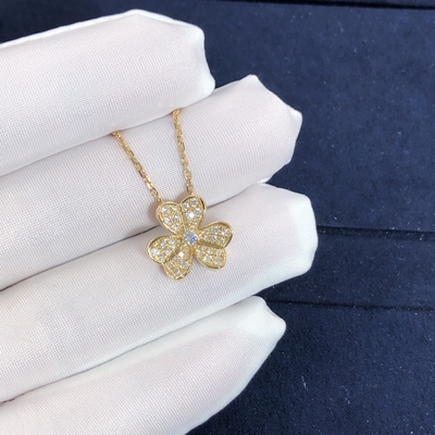 Fantastic  Van Cleef & Arpels 18k Gold Frivole Pendant Mini Model Vs Natural Diamonds