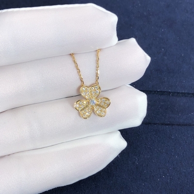 Fantastic  Van Cleef & Arpels 18k Gold Frivole Pendant Mini Model Vs Natural Diamonds