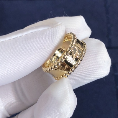 Elegant  Factory Make Real Gold Van Cleef & Arpels 18k Gold PerléE Signature Ring
