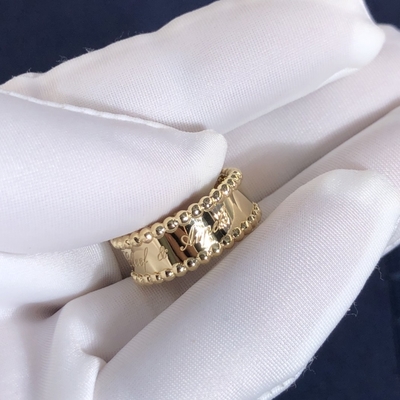 Elegant  Factory Make Real Gold Van Cleef & Arpels 18k Gold PerléE Signature Ring