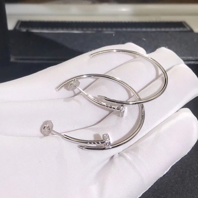 18k Gold Car Tier Juste Un Clou Earrings  Full Set Gift Box With Certificate Vs Natural Diamonds