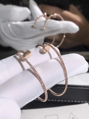 18k Gold Car Tier Juste Un Clou Earrings  Full Set Gift Box With Certificate Vs Natural Diamonds