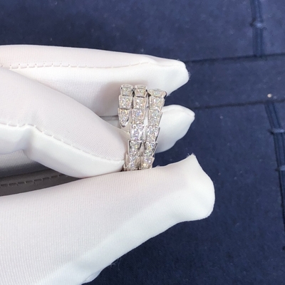 Elegant  18K Gold  2 Row Diamonds Serpenti Viper Ring Diamond Ring Yellow Gold White Gold