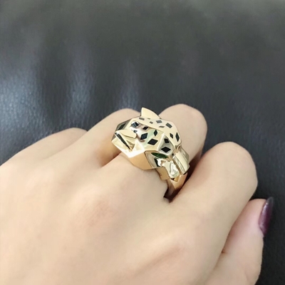 Fine Jewelry Highend Custom Jewelry 18k Pure Gold Car Tier PanthèRe De Car Tier Ring