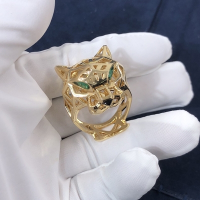 Hot Style Fashion Custom Fine Jewelry 18k Pure Gold Natural Diamonds PanthèRe De Car Tier Ring