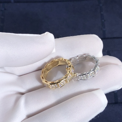 Hot Fine Jewelry High-End High Quality 18k Pure Gold Natural Diamonds  Serpenti Viper Ring