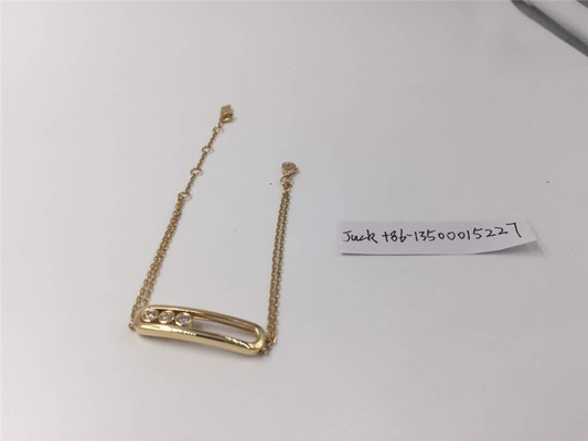  3 diamonds necklace 18kt  gold  with yellow gold or white gold or  pink gold