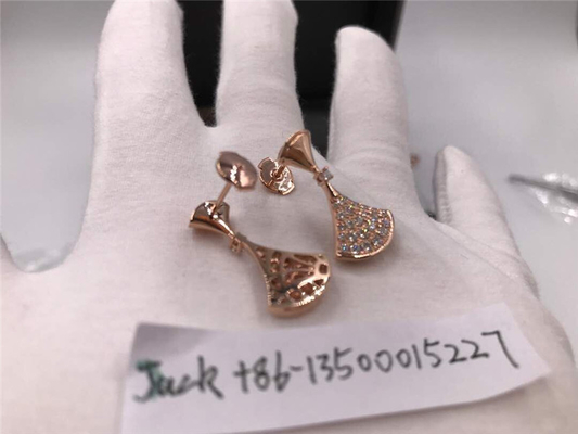  full Diamonds earrings in 18 kt pink gold or yellow gold