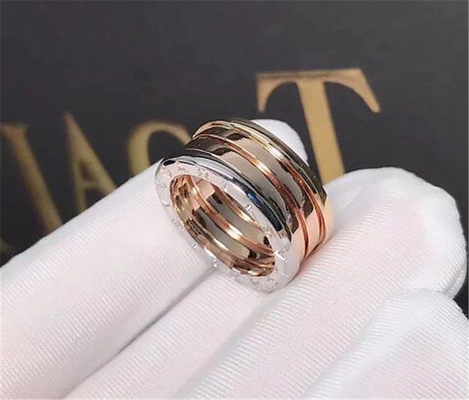   three color  ring in 18 kt  yellow gold or white gold
