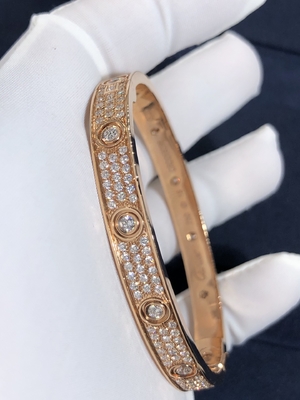 Popular Beautiful Gorgeous Factory Made 18k Car Tier Yellow/White/Rose Gold And Natural Diamonds LOVE Bracelet