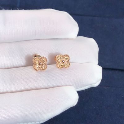 Vanarpels Sweet Alhambra Earstuds 18k Rose Gold Factory Sales Fine Jewelry Earring
