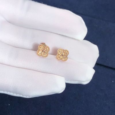 Vanarpels Sweet Alhambra Earstuds 18k Rose Gold Factory Sales Fine Jewelry Earring