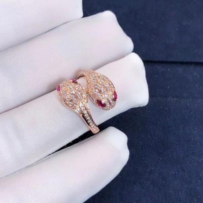 Bvl Serpenti Seduttori Ring High-End Fashion New Style 18K Gold Jewelry Natural Diamond Ring Fine Jewelry