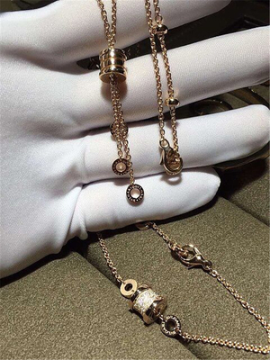   classic mini  spring  gold  necklace 18kt gold  with white gold or  yellow gold or  pink(rose)gold