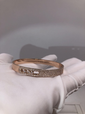  18K Gold Bracelet with Moveable  3 Diamond