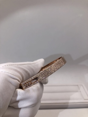  18K Gold Bracelet with Moveable  3 Diamond