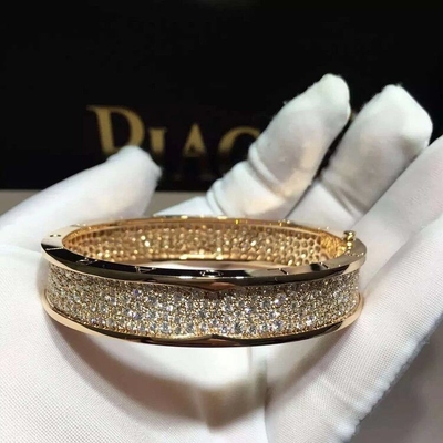   brand  jewelry  full  diamonds bracelet in 18 kt pink gold  Also available in white and yellow gold