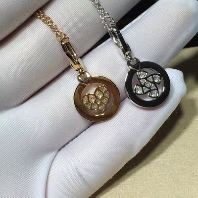   brand  jewelry   diamonds necklace in 18 kt pink gold  Also available in white and yellow gold