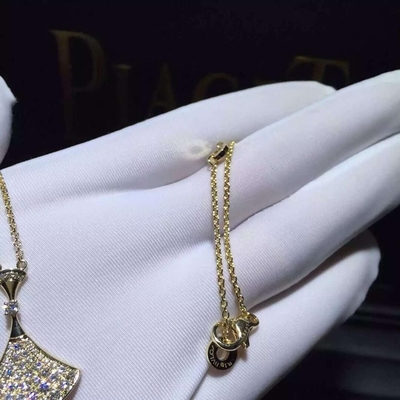   brand  jewelry  DIVA  full diamonds necklace in 18 kt pink gold  Also available in white and yellow gold