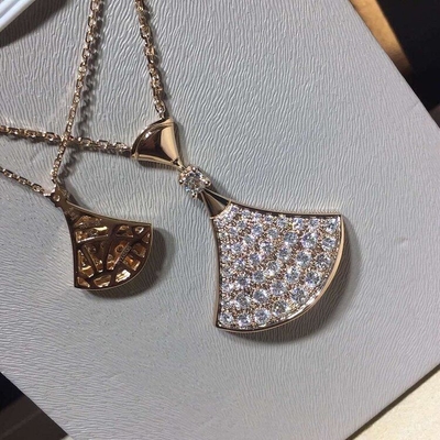  brand  jewelry  DIVA  full diamonds necklace in 18 kt pink gold  Also available in white and yellow gold