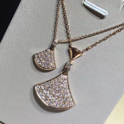   brand  jewelry  DIVA  full diamonds necklace in 18 kt pink gold  Also available in white and yellow gold