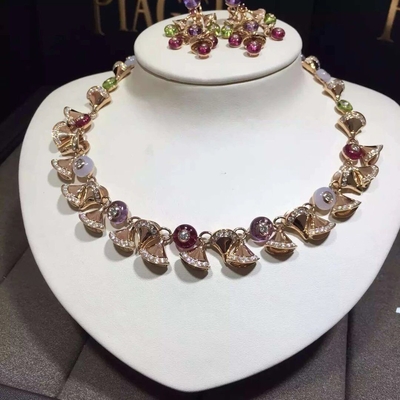  brand  jewelry diamonds necklace 18kt gold