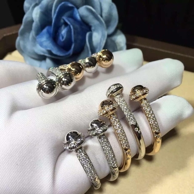 PIAGET  brand  jewelry 18k gold Possession open bangle bracelet set with 90 brilliant-cut diamonds (approx. 1.00 ct).