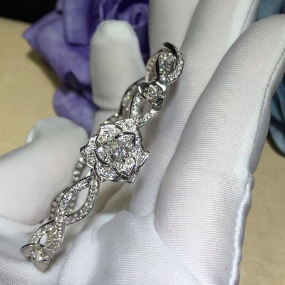 PIAGET  brand  jewelry Piaget Rose bracelet in 18K white gold set with 190 brilliant-cut diamonds (approx. 1.32 ct).
