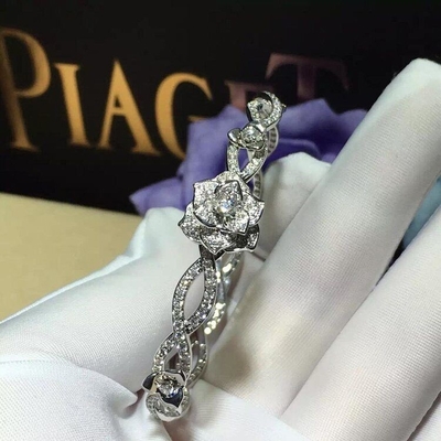 PIAGET  brand  jewelry Piaget Rose bracelet in 18K white gold set with 190 brilliant-cut diamonds (approx. 1.32 ct).