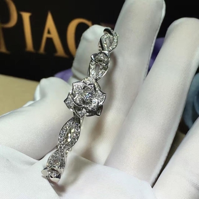 PIAGET  brand  jewelry Piaget Rose bracelet in 18K white gold set with 190 brilliant-cut diamonds (approx. 1.32 ct).