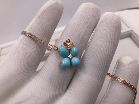 Brand jewelry necklace 18K Gold real Diamond