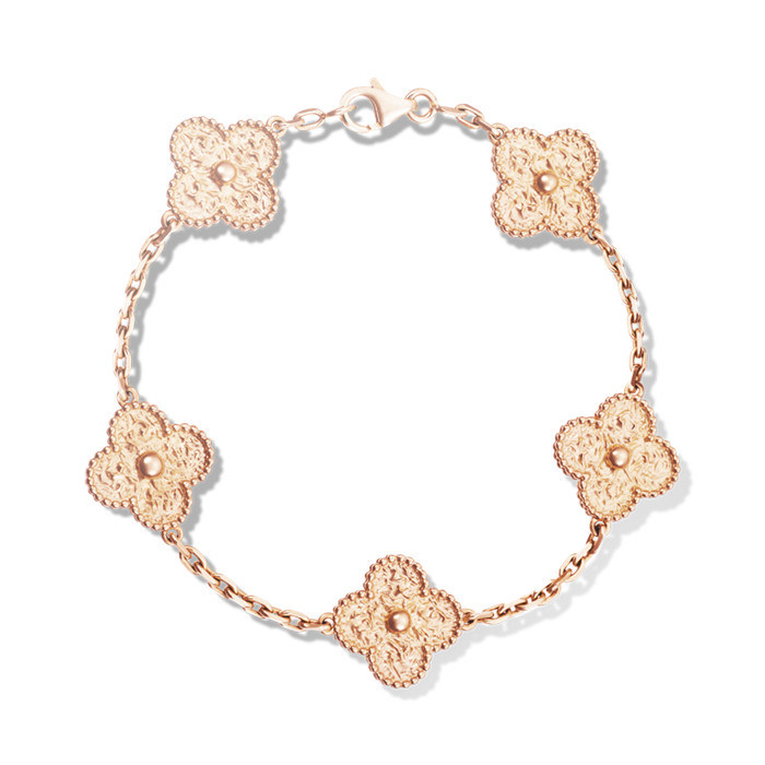 Van  & Arpels Vintage Alhambra bracelet 5 motifs bracelet 18K pink gold bracelet