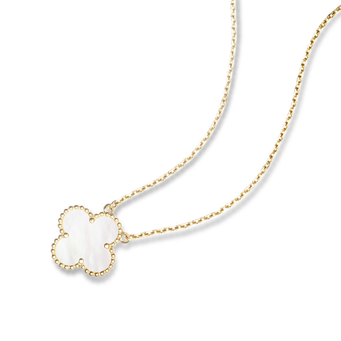 Van Cleef & Arpels Vintage Alhambra pendant yellow gold white mother-of-pearl