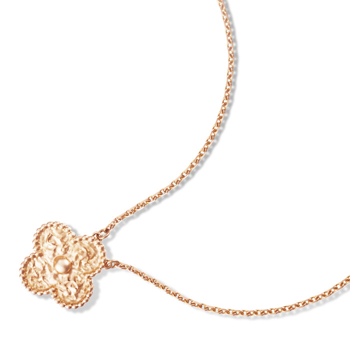 Original Vintage Alhambra pendant 18K pink gold Necklace VCARN9ZS00