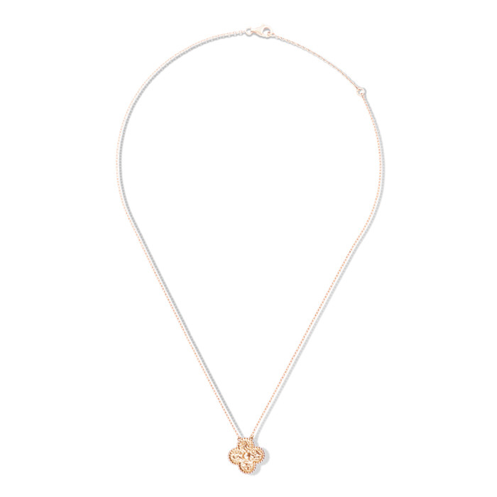 Fine Workmanship VCA Vintage Alhambra pendant 18K pink gold Necklace VCARN9ZS00