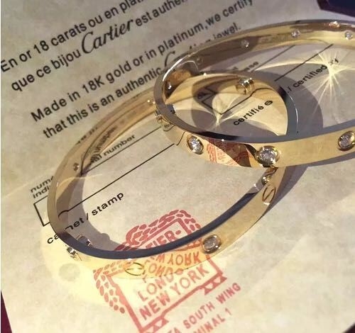 Real Gold Love Bangle Brand Design  Love Bracelet 18K Gold Bangle B6035917