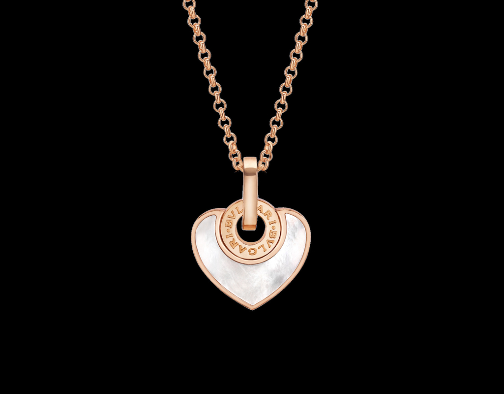   CUORE pendant with chain in 18 kt pink gold with mother of pearl