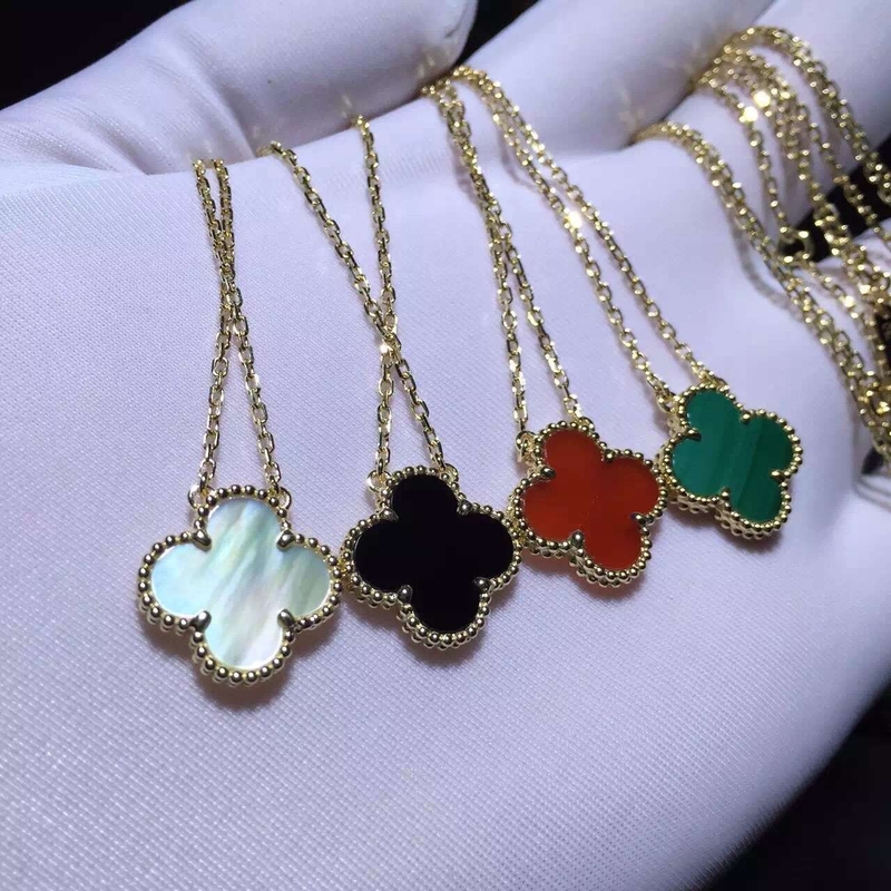 Van Cleef & Arpels Vintage Alhambra Pendants in yellow gold 4 colors available