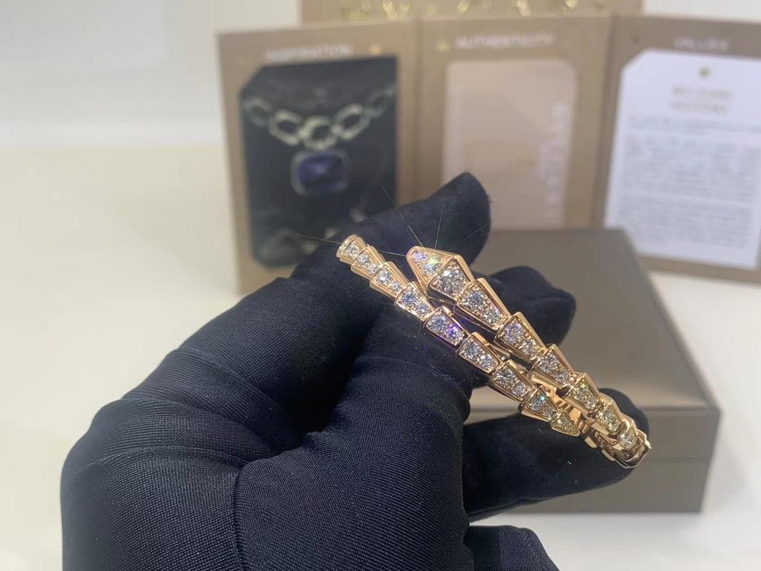  Serpenti Viper Bracelet Serpenti Viper 18 Kt Yellow Gold Bracelet With Pavé Diamonds