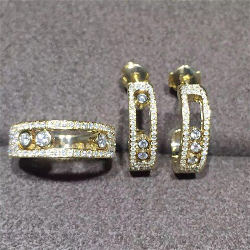  diamonds earring  18kt  gold  with yellow gold or white gold