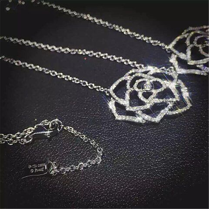 Piaget  full diamonds of double hollow rose necklace 18kt  gold  with white gold or yellow gold or rose gold